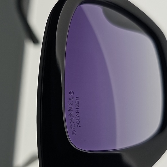 CHANEL POLARIZED SQUARE LARGE BLACK SUNGLASSES POLARIZED Ref.5506 C622/S8 - Picture 12 of 15